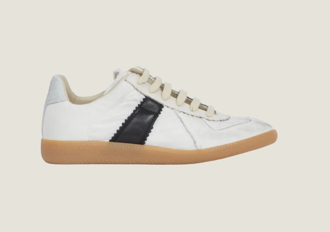 MM  Cotton Drill & Suede White / Black