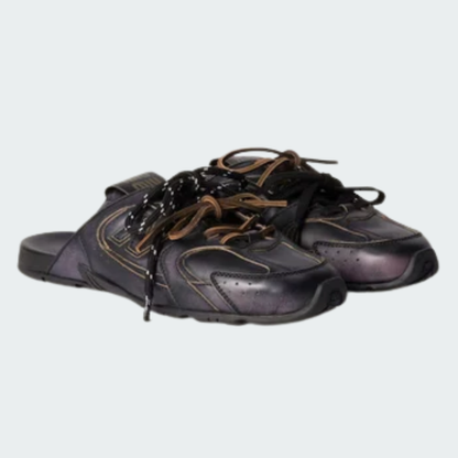 530 SL Mules – Bleached Leather & Gum Sole Black Edition
