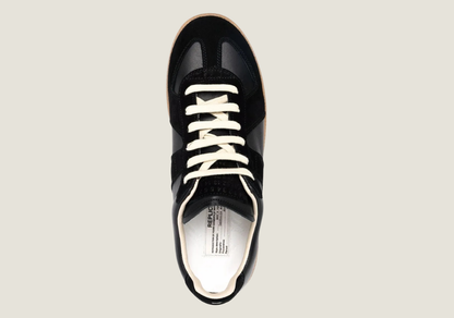 MM Black nappa leather honey-colored sole.