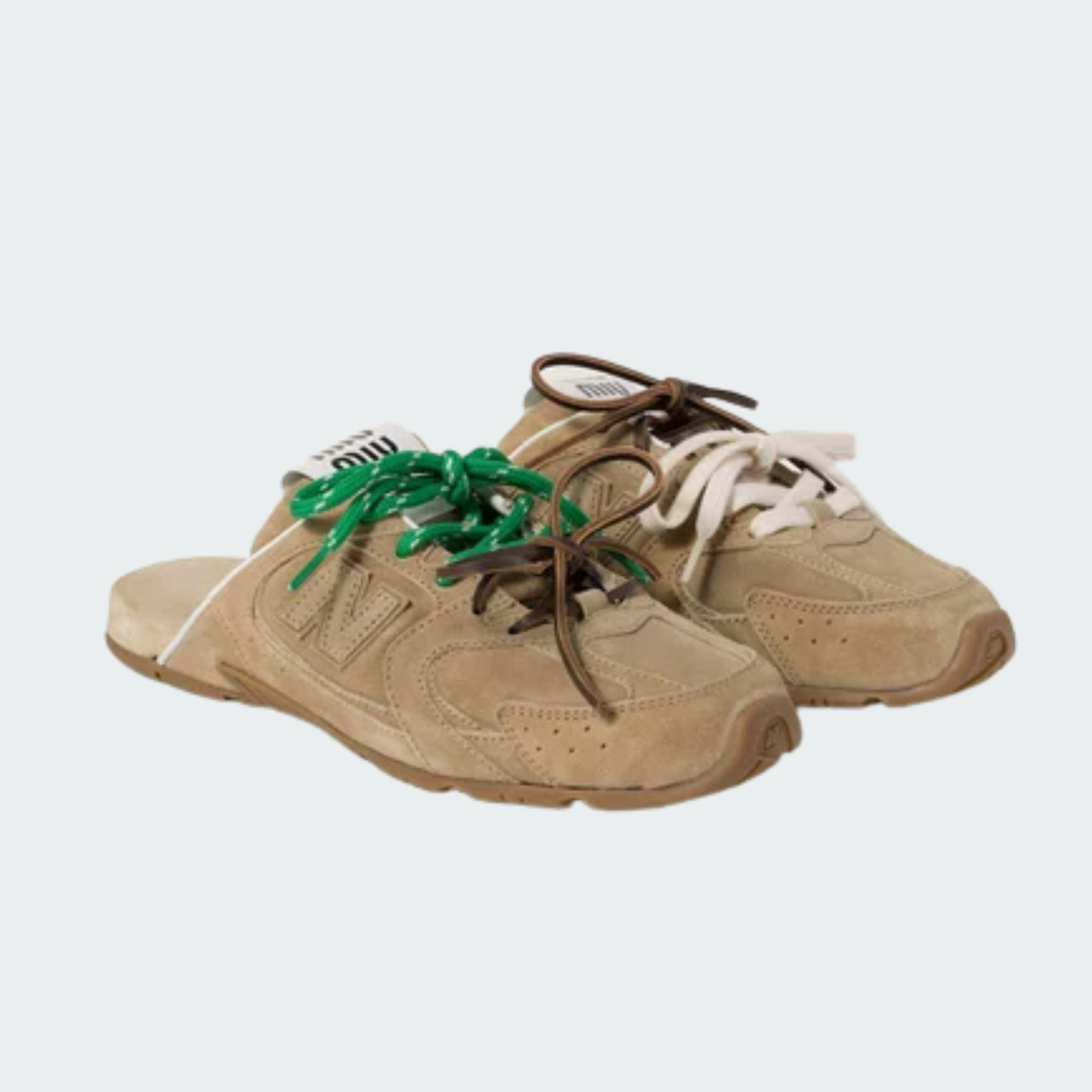 530 SL Mules – Bleached Suede & Gum Sole Ecru Edition