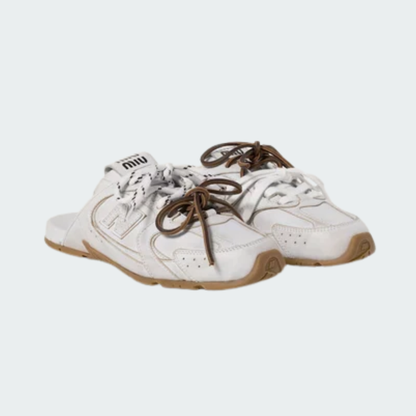 530 SL Mules – Bleached Leather & Gum Sole White Edition