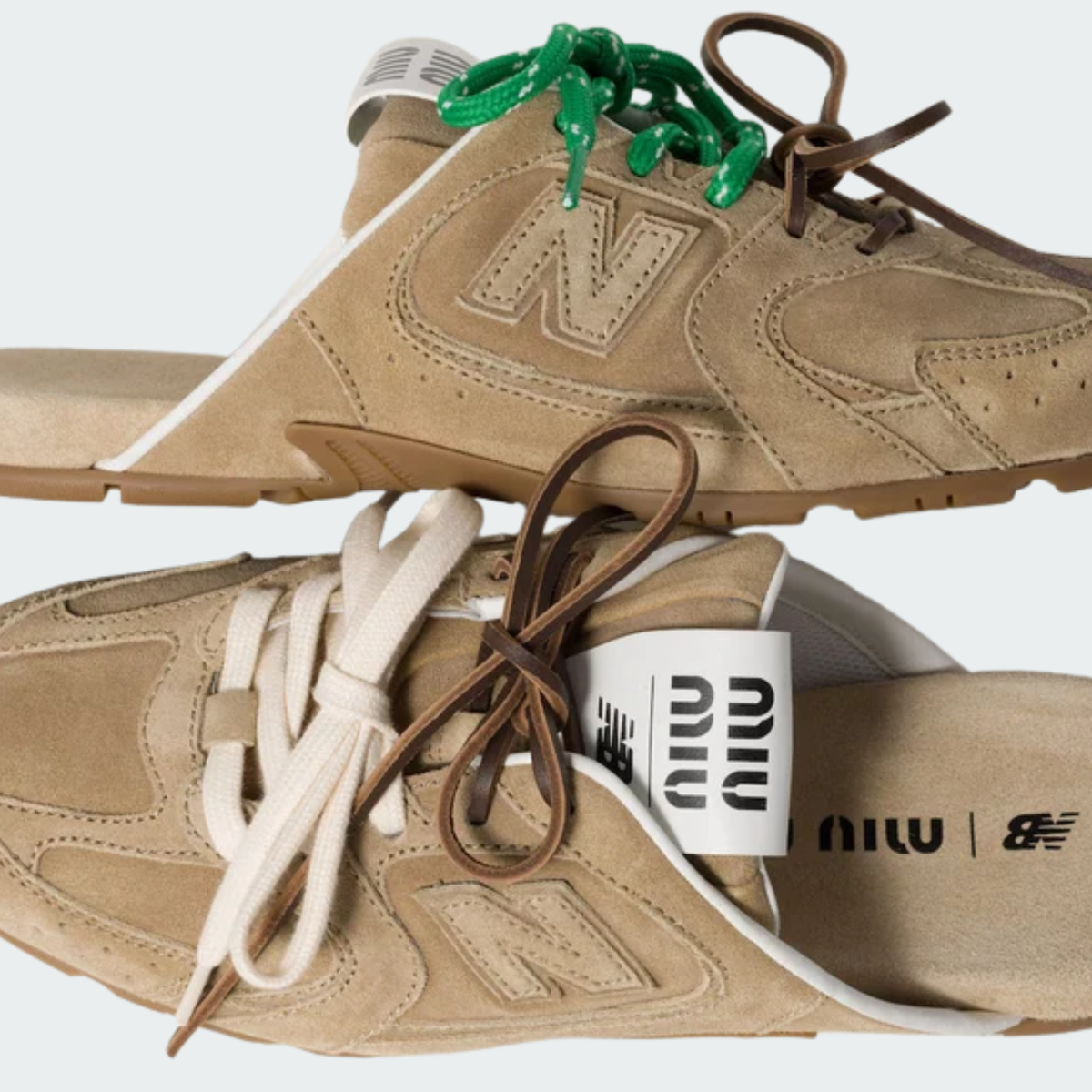 530 SL Mules – Bleached Suede & Gum Sole Ecru Edition