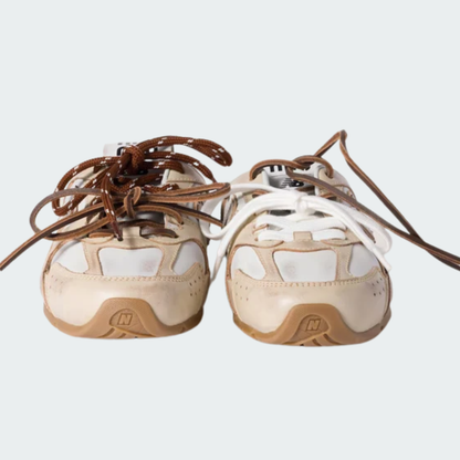 530 SL Mules – Bleached Leather & Gum Sole Travertine Gray White Edition