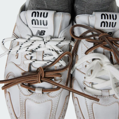 530 SL Mules – Bleached Leather & Gum Sole White Edition