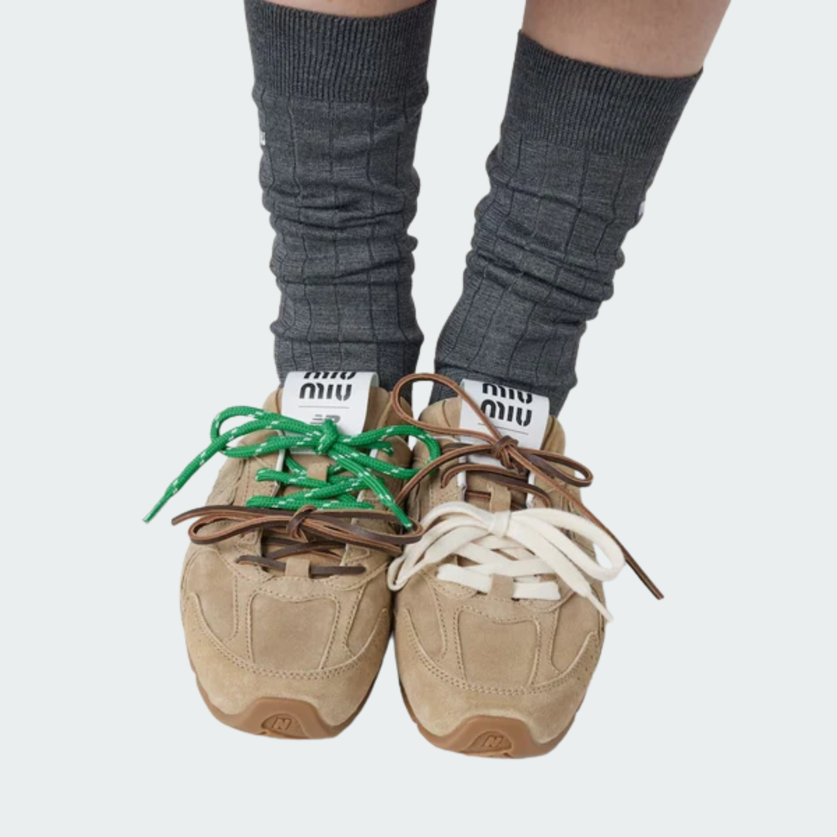 530 SL Mules – Bleached Suede & Gum Sole Ecru Edition