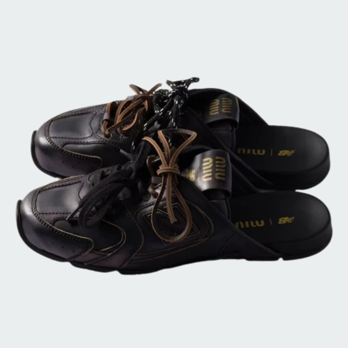 530 SL Mules – Bleached Leather & Gum Sole Black Edition