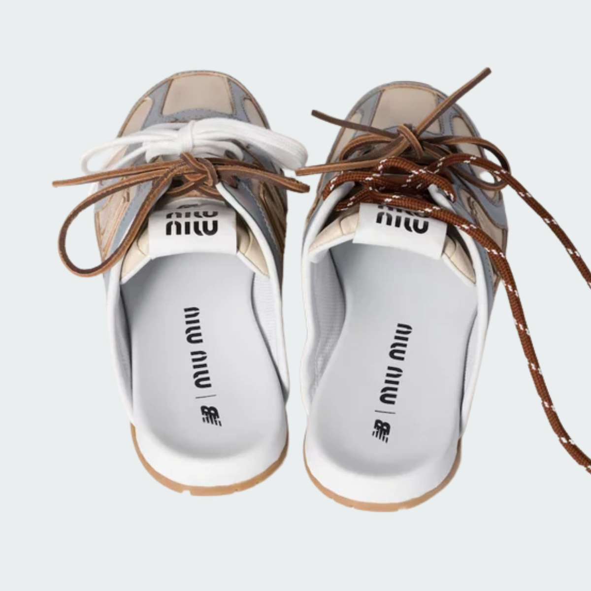 530 SL Mules – Bleached Leather & Gum Sole Sky Blue Travertine Gray Edition