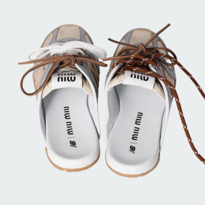 530 SL Mules – Bleached Leather & Gum Sole Sky Blue Travertine Gray Edition