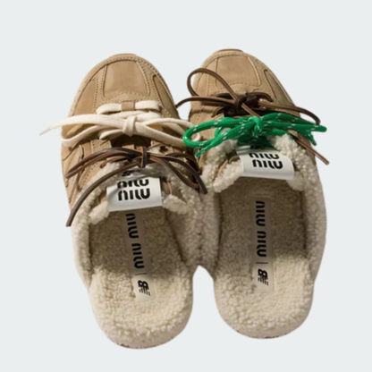 530 SL Mules – Bleached Leather & Shearling Edition (Écru)