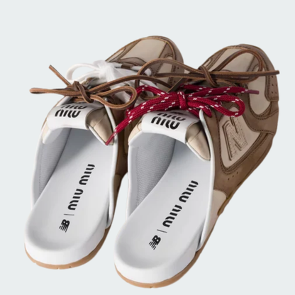530 SL Mules – Bleached Leather & Gum Sole Cinnamon Travertine Gray Edition
