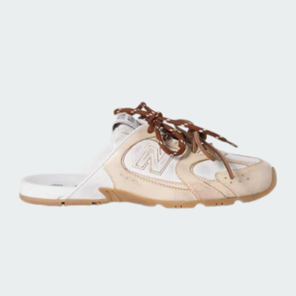 530 SL Mules – Bleached Leather & Gum Sole Travertine Gray White Edition
