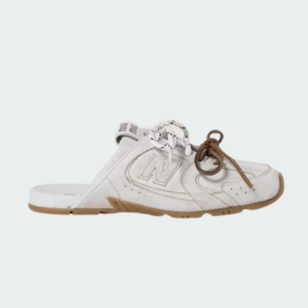 530 SL Mules – Bleached Leather & Gum Sole White Edition